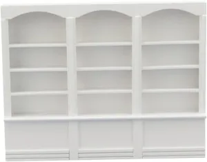 1pc Mini Triple Bookcase Display Shelf Doll House Cabinet European Style Furniture Lightweight Compact for Crafts Miniature Decor