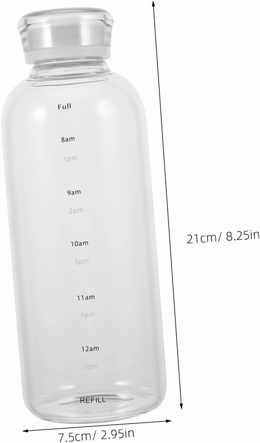 1set Capacity Sports Water Bottle Portable High Borosilicate Insulated Container Lid for Gym Hiking Fitness and Outdoor Activities