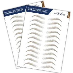 2 sheets eyebrow tattoo waterproof sticker, Long Lasting, Natural Looking Eyebrow for Alopecia, Chemo, Cancer gift. Same Size eyebrow tattoos (Natural Los Angeles, Light Brown)
