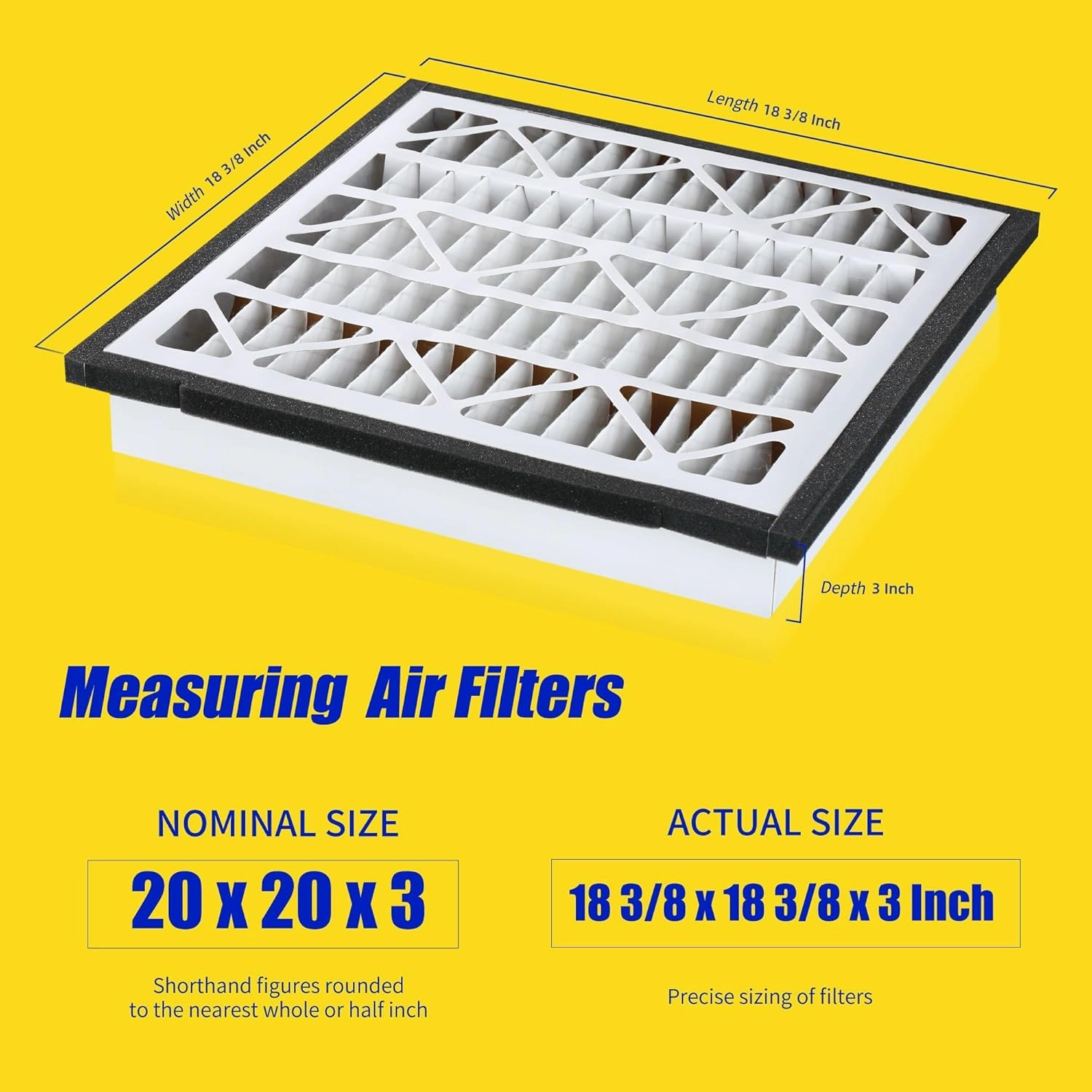 20x20x3 MERV 13 Air Filter Compatible with Zephyr VGF Series, Whole Home Pleated Air Conditioner Furnace Air Filters Air Filtration System,2 Pack (2 Pack)