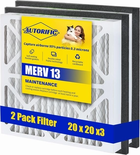 20x20x3 MERV 13 Air Filter Compatible with Zephyr VGF Series, Whole Home Pleated Air Conditioner Furnace Air Filters Air Filtration System,2 Pack (2 Pack)