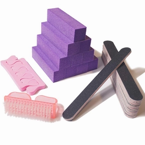 23 Pcs Nail Files and Buffers Brushes Emery Boards Set Professional Nail Manicure Tools Including 10 Pcs 100/180 Grit Nail Files,10 Pcs 120 Grit Nail Buffer, Nail Scrubbing Brush, 2 Pcs Toe Separator