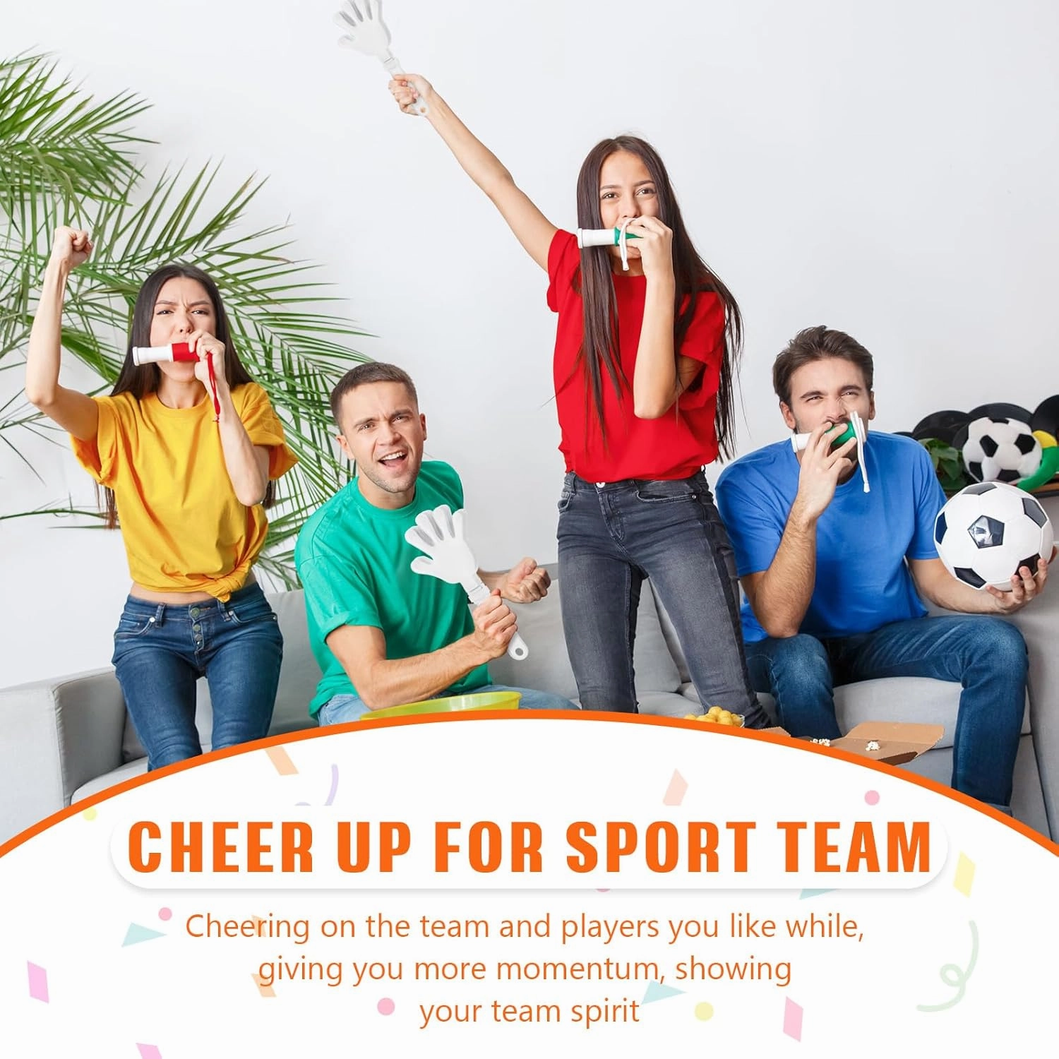 24 Pcs Hand Clappers and Metal Cowbells Noise Makers Cheering Clappers Cow Bells Handle Cheers Dance Basketball Football Noise Makers Sporting Events Graduation School Sports Party (White)