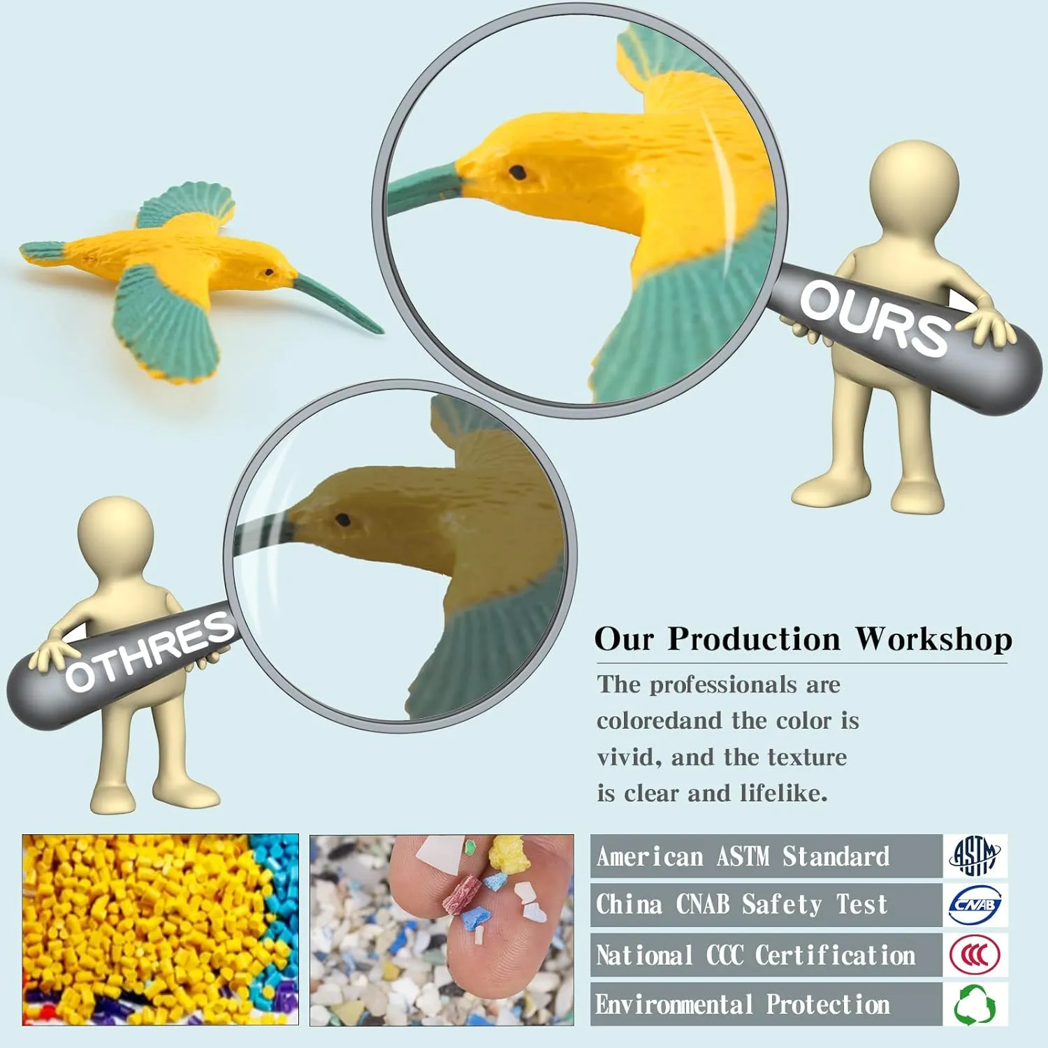 24PCS Realistic Bird Animals Figurines Plastic Flower Toys Mini Insect Toys Set for Toddlers Age 3  Educational Project Diorama Kids for Preschool Children