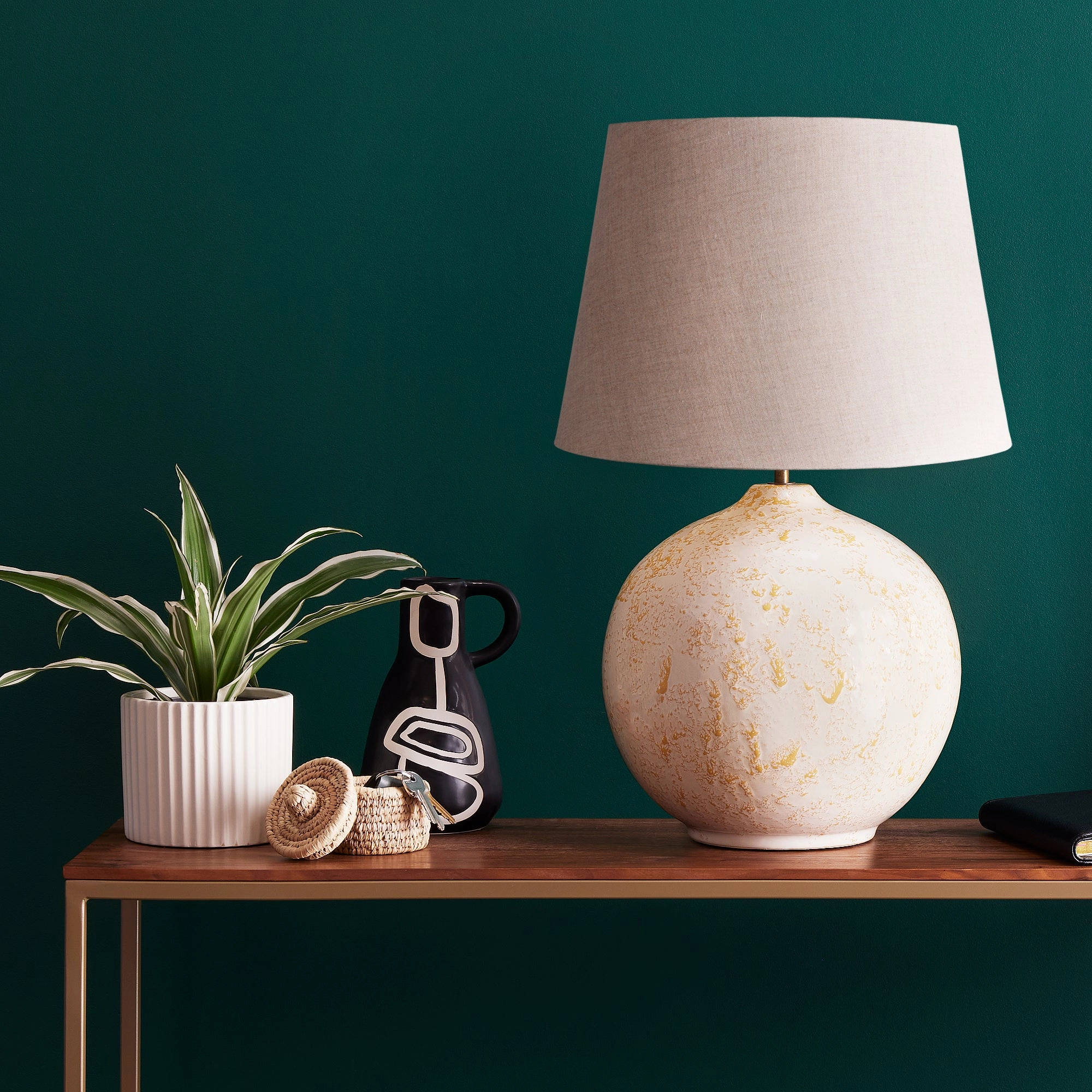 25cm drum in natural linen