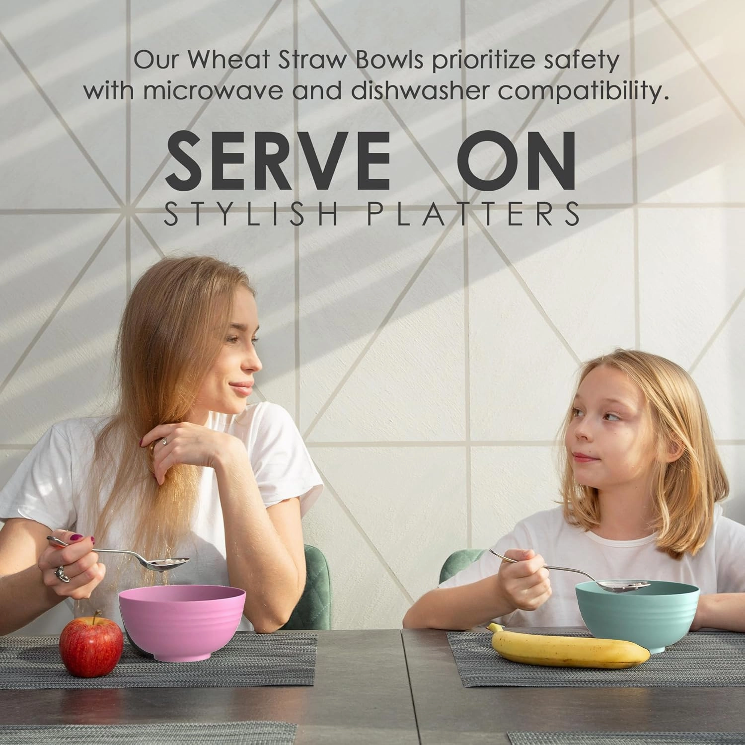 26oz Wheat Straw Cereal Bowl Set of 8 - Cereal Bowls for Kids & Elders - Microwave Safe Soup Bowls for Kitchen - Dishwasher Safe Bowl - Lightweight Toddler Bowls Set for Salad, Rice, Breakfast Oatmeal