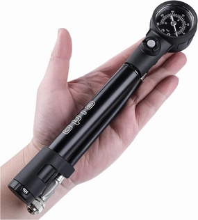 2 in 1 Bike Tire Pump & Shock Pump- Mini Hand Bike Pump Portable- 300PSI Bicycle Air Pump with Pressure Gauge- Presta and Schrader Valves Compatible