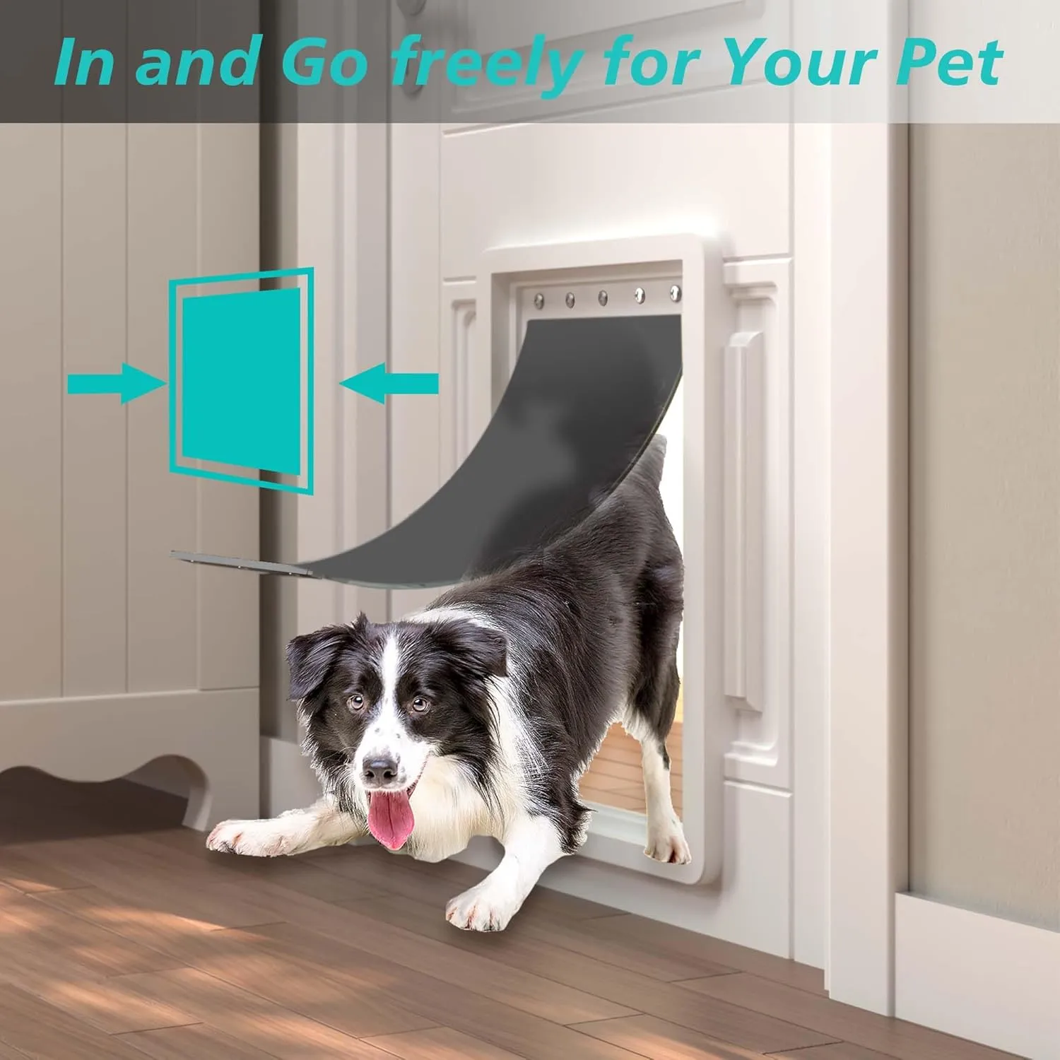 2PACK Large Dog Door Replacement Flaps with Screws - Pet Door Replacement Flap Compatible with Petsafe Freedom Doggie Doors Replacement Flaps PAC11-11039 10 1/8" X 16 7/8", Flexible, No Warped