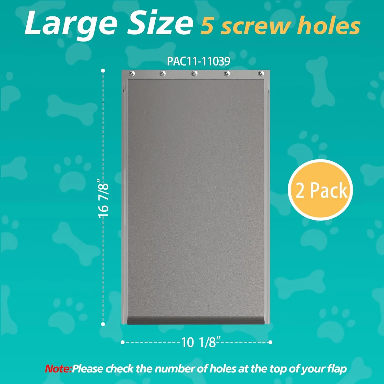 2PACK Large Dog Door Replacement Flaps with Screws - Pet Door Replacement Flap Compatible with Petsafe Freedom Doggie Doors Replacement Flaps PAC11-11039 10 1/8" X 16 7/8", Flexible, No Warped