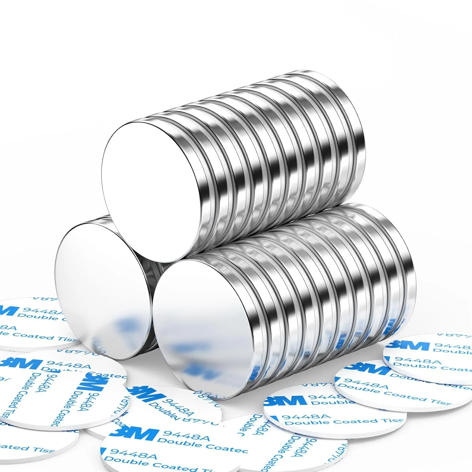 30 Pack Strong Magnets Heavy Duty, Neodymium Magnets with Adhesive Backing for Refrigerator, Rare Earth Magnet for Crafts, Office, DIY