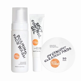 31st State Skin Care Kit for Teens - Gluten Free Cosmetics, Paraben Free, Vegan Skincare For the Family. Includes 50 Acne Pads, 1 Foaming Face Wash, & 1 Blemish Control Gel.