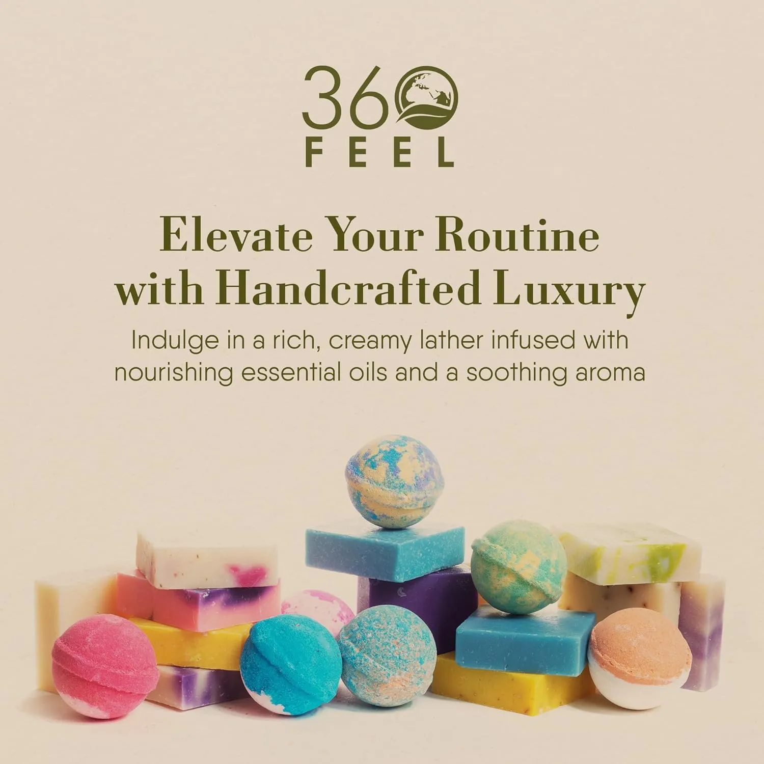 360Feel Be Mine 4 Bath Bombs Plus 4 Handmade Soap Gift Essential Oil Organic Bath Bomb gifts for Men Women