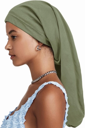 3 Size Satin Lined Sleep Caps for Braids,Dreadlocks Natural Curly Hair Adjustable