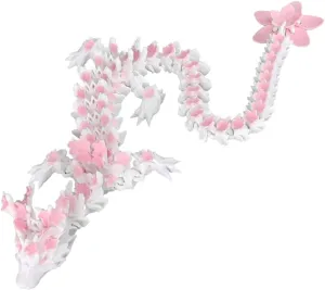 3D Printed Cherry Dragon Toys,3D Printed Animals,Articulated Movable Model Decorative Fantasy Dragon Decor pet,Cherry Blossom Decor (18inch)
