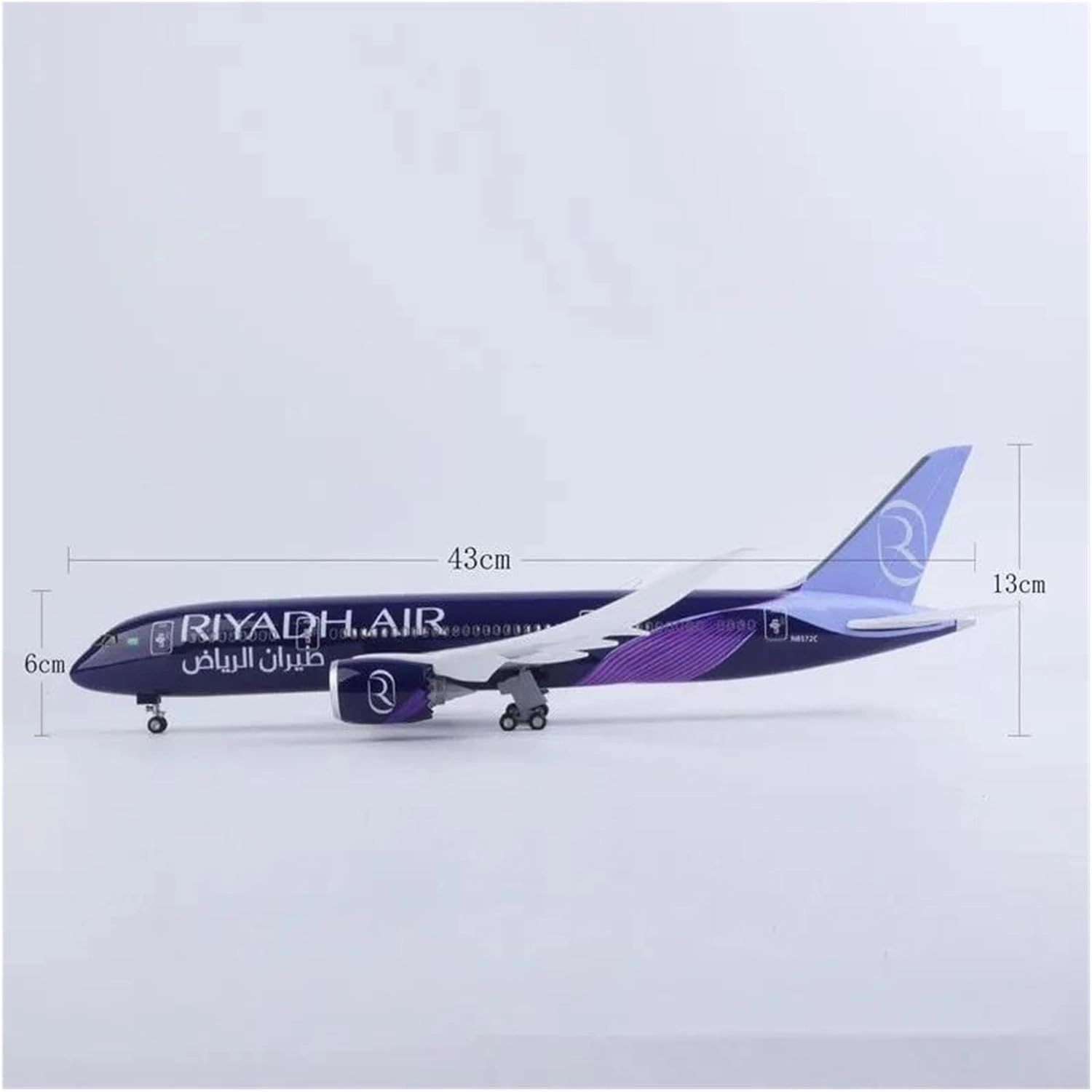 43cm for Boeing 787 Plane Models Jetliner Riyadh Air B787 Model Airplane Collection Static Display Aircraft Model(with Light)