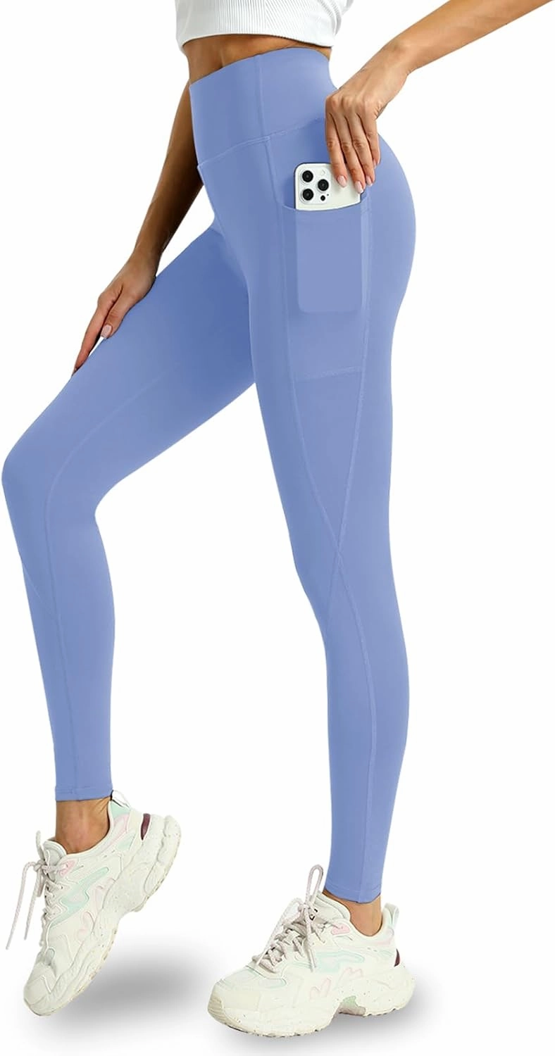 4 Pack Leggings with Pockets for Women - Soft High Waisted Tummy Control Workout Yoga Pants