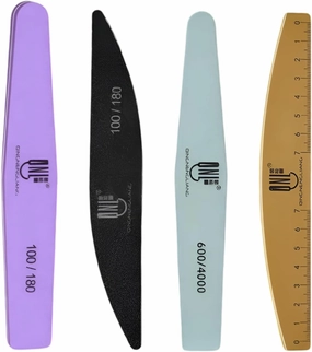 4-Piece Manicure Buffer and Nail File Set – Multi-Grit 4-Way Buffing Blocks for Natural and Acrylic Nails – Nail Care Tools for Shaping, Smoothing, and Polishing