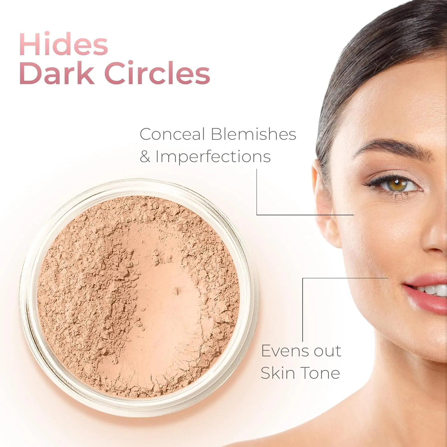 4pc KIT w/KABUKI BRUSH Mineral Makeup Bare Set Full Coverage Concealer Blush Foundation Powder (Light Tan)