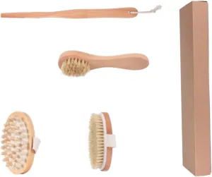 4pcs Bath Tool Set Portable Shower Brushes for Deep Cleansing Durable Bathing Accessories for Home Use for Reviving Dull Skin and Easy Scrubbing of Hard to Reach Areas