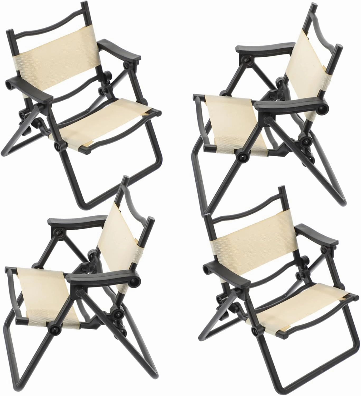 4Pcs Miniature Beach Chair Folding Chair Decor for Dollhouses Realistic Design for Mini House Decoration and Creative Play