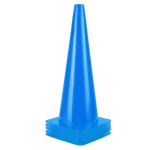 [5 Pack] 18 inch Traffic Cones, Safety Road Parking Cones,Agility Field Marker Cones for Soccer Basketball Football Drills Training, Outdoor Sport Activity & Festive Events– (5 Color Options)