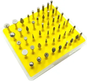 50 Pcs Diamond Burr - 1/8'' Shank Stone Carving Sets Diamond Burs fits Dremel Rotary Tool