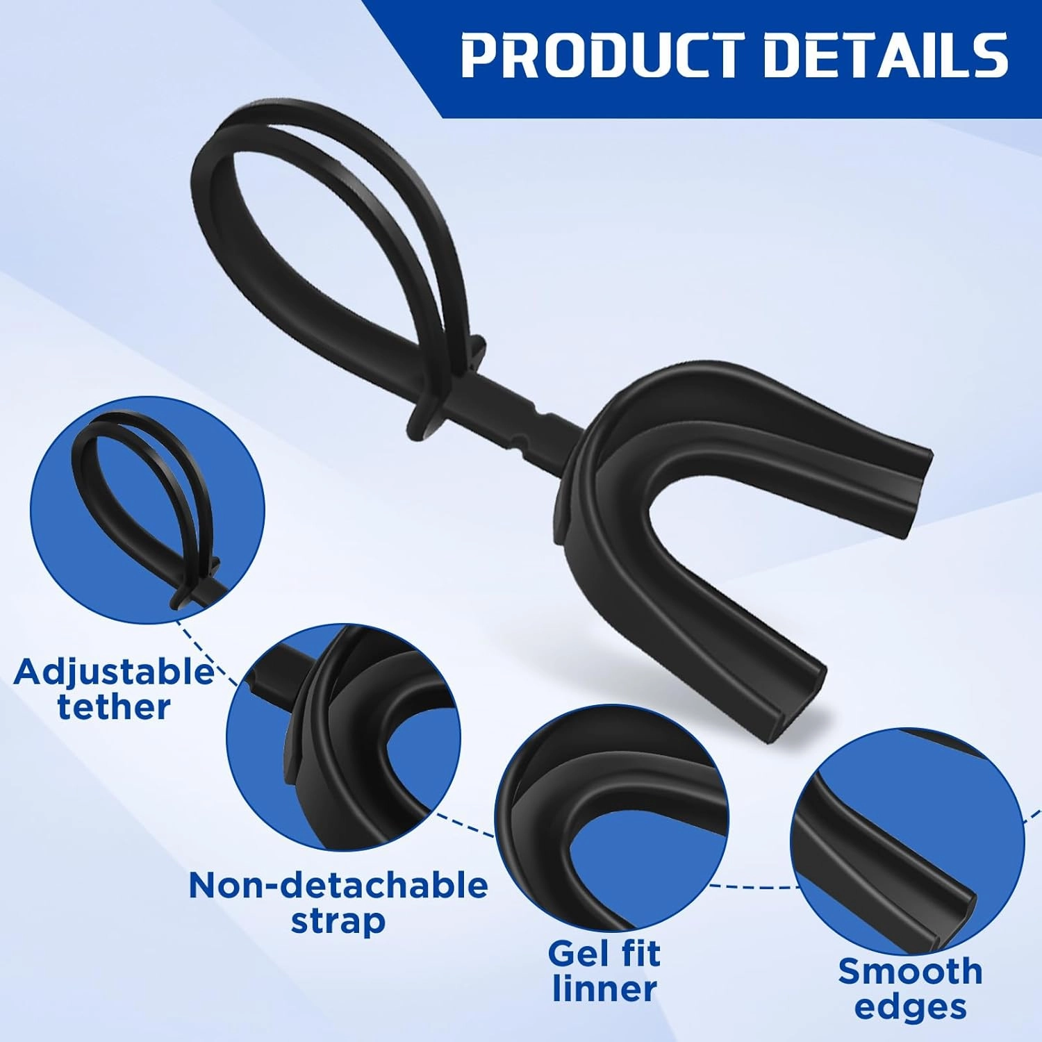 50 Pcs Strapped Mouth Guard Bulk Football Mouthguards with Strap, Soft Sport Mouthpiece Mouth Protector for Football Boxing Basketball Hockey Lacrosse Wrestling Jujitsu Rugby