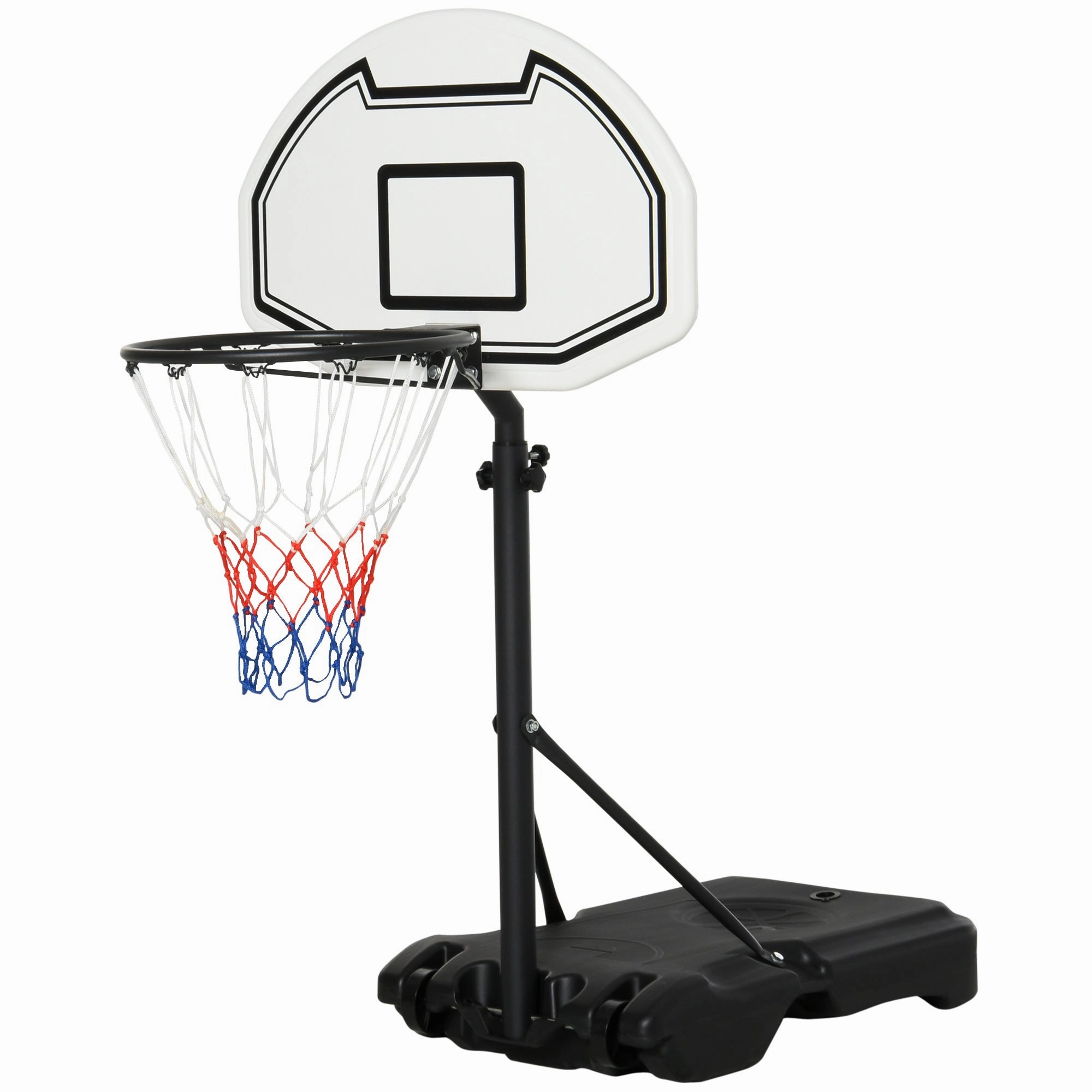 51"-64" Height Adjustable Basketball Hoop System Portable Poolside with Wheels