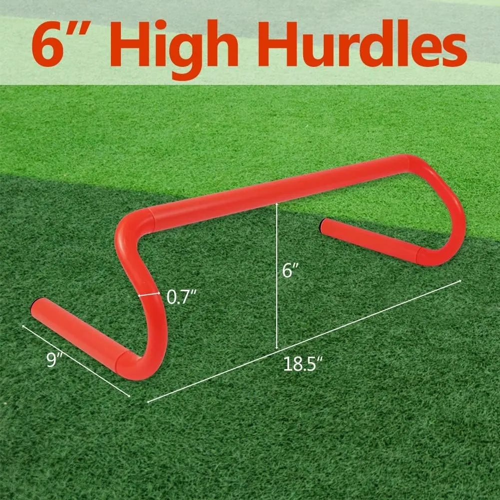 6 Pack Agility Speed Training Hurdles- 6" Detachable Agility Training Hurdles- Sports Practice Equipment for Athletes, Soccer, Basketball