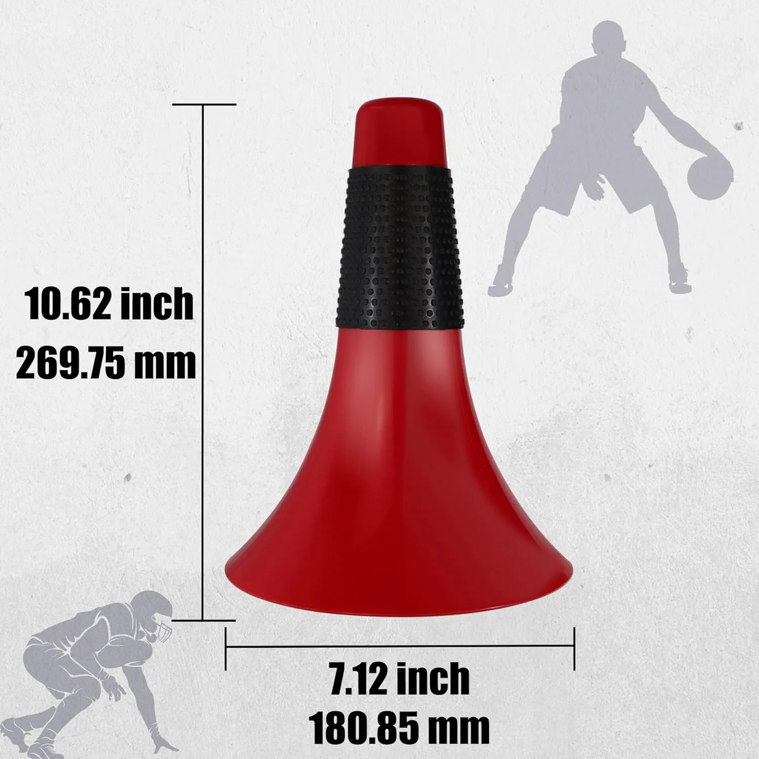 6 Sets Sport Cones 9 Inches Marker Cones with Grip Agility Training Sports Cone for Soccer Basketball Football Drills Training, Indoor Outdoor Activity or Events