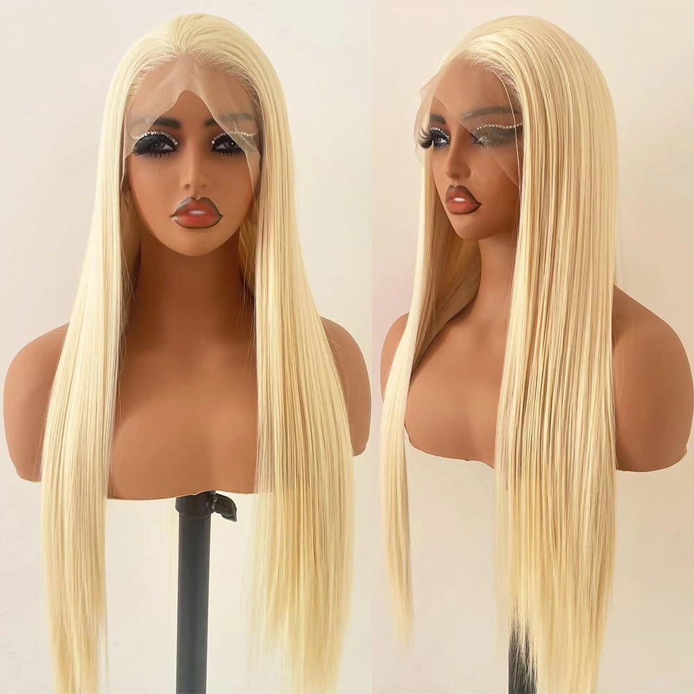 613 HD Glueless Lace Frontal Wigs Pre-Plucked,Similar Human Hair Synthetic Lace Front Wigs Pre-Plucked,Lace Front Wigs for Fashion Women 24 inch