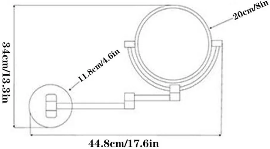 8inchLEDLighted Wall Mounted Beauty Mirror,Double-Sided Folding Bathroom Mirrors 360°Swivel Makeup Mirror Extendable Round Shape,Rose Gold(3X)