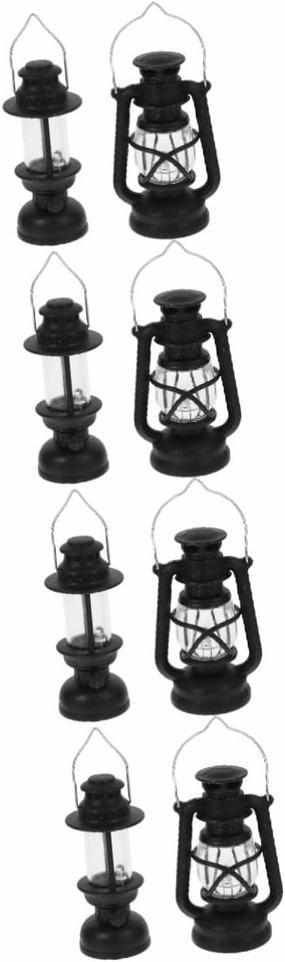 8pcs Miniature Kerosene Lamp Models Vintage Dollhouse Decor for Holiday Parties Decorative Oil Lamp Simulated Design for Scene Decoration