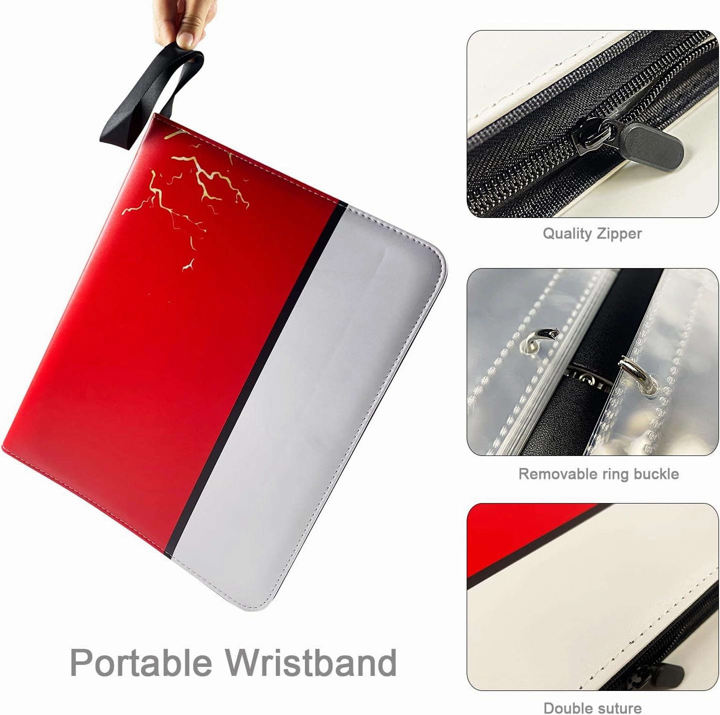 9 Pocket Card Binder with 900 Double Sided Pocket PU Collection Binder - Portable Waterproof Trading Card Storage Bag for Birthday Gifts