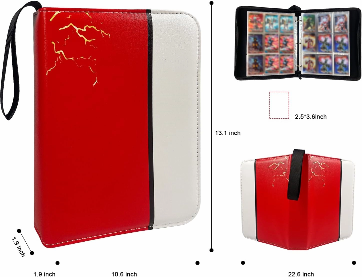 9 Pocket Card Binder with 900 Double Sided Pocket PU Collection Binder - Portable Waterproof Trading Card Storage Bag for Birthday Gifts