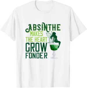 Absinthe Liquor Green Fairy Makes the Heart Grow Fonder T-Shirt