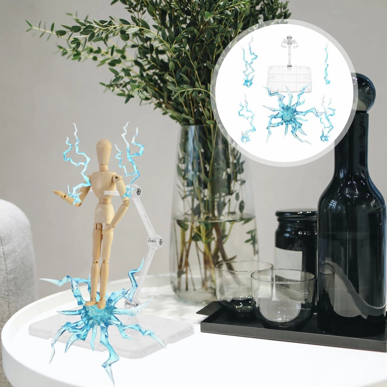 Action Figure Stand, Plastic Bracket Figurine Special Effects, Holder Figure Accessories Display Holder, DIY Base Model Display Assembly Toy Figures Rack