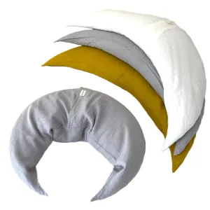 Adjustable Pregnancy Pillow – Full Body Support for Side Sleeping - Adjustable Firmness and Shape - Removable Cover - Moon Shape- Sunny Mustard