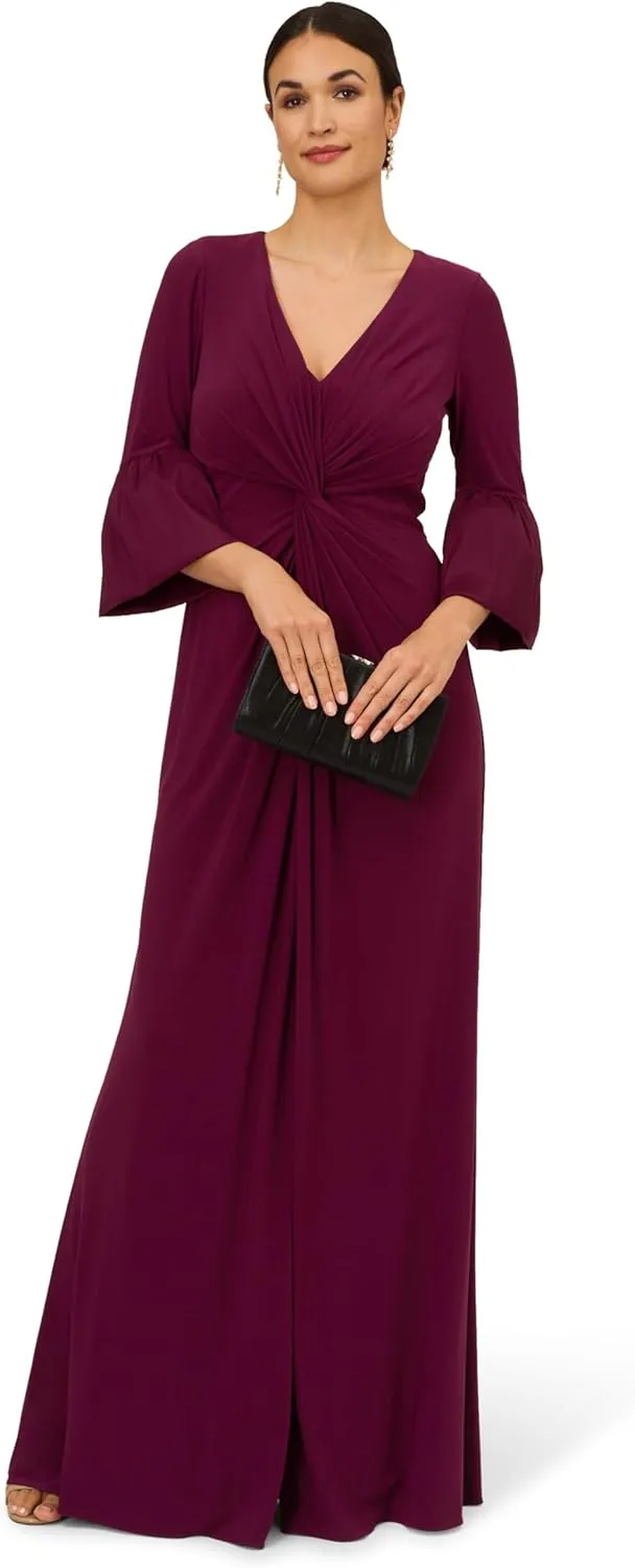 Adrianna Papell Women's Twist Front Jersey Gown