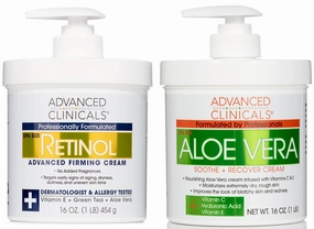 Advanced Clinicals Aloe Vera Skin Repair Cream   Retinol Firming Cream Set