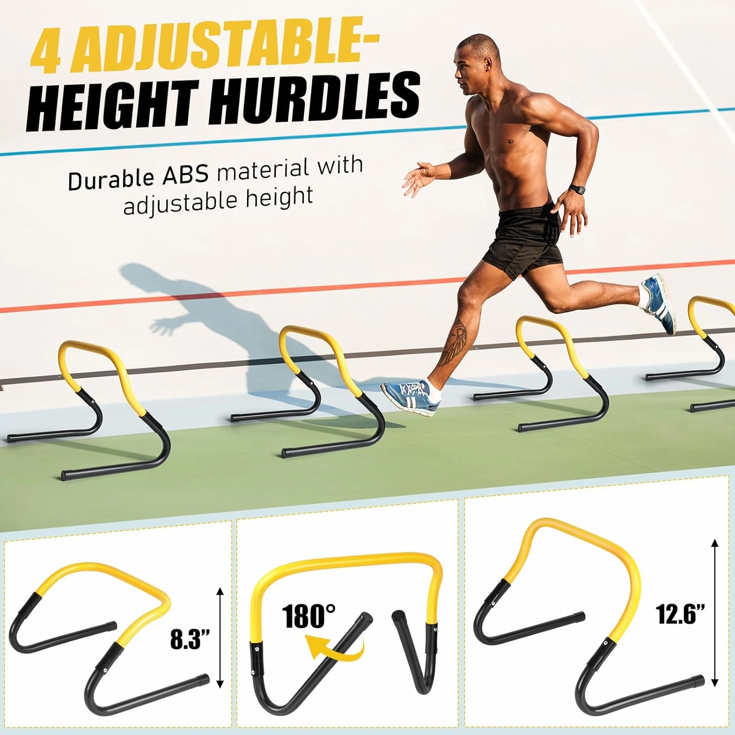 Agility Speed Training Equipment Set - 20ft Speed Ladder, 12 Cones, 4 Adjustable Hurdles, Jump Rope, Parachute | Ideal for Basketball, Football, Soccer, for Kids, Youth, Adults