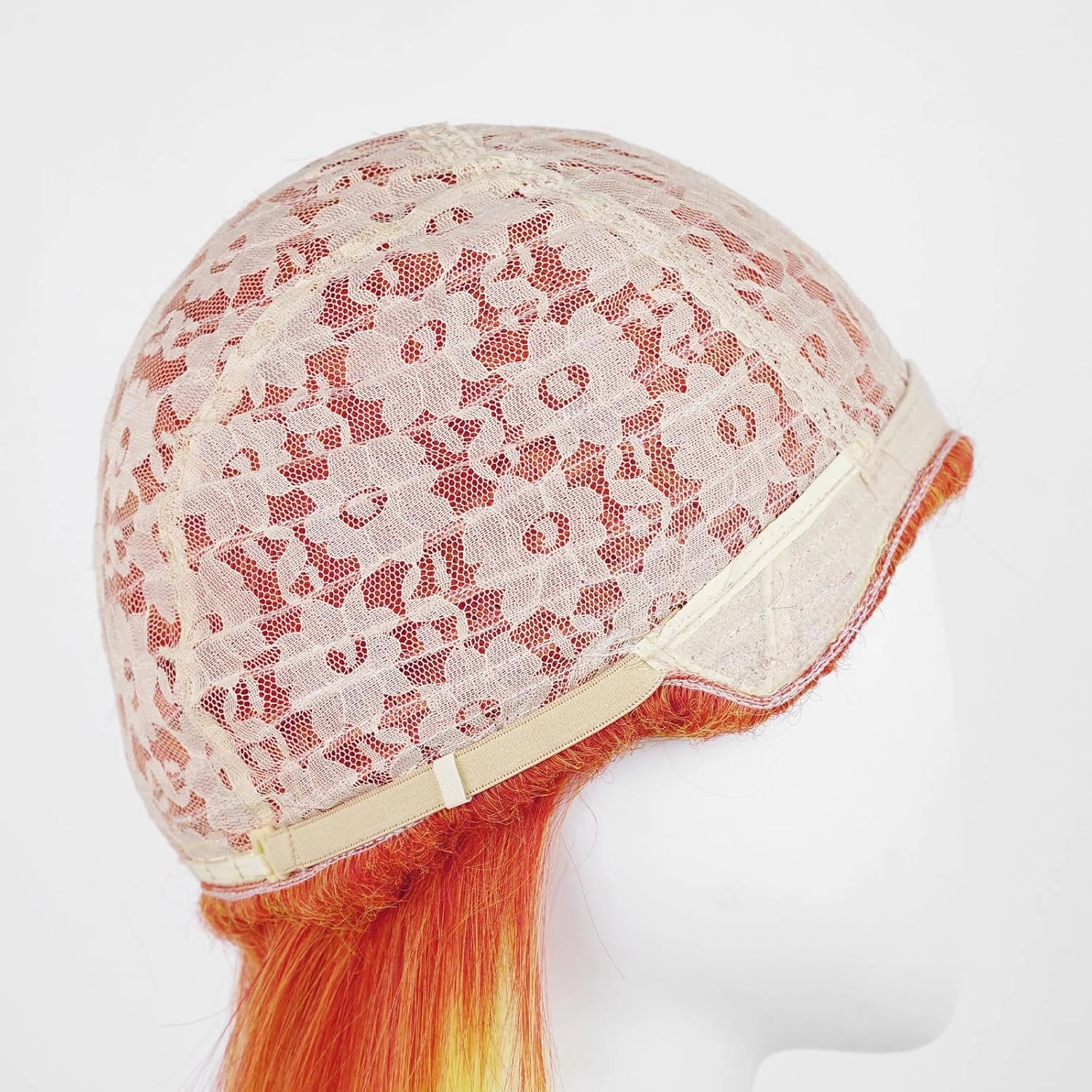 Aicos Orange Yellow Flame Fire Wig for Men Women Anger Cosplay Wigs for Halloween Costume Wig Cap