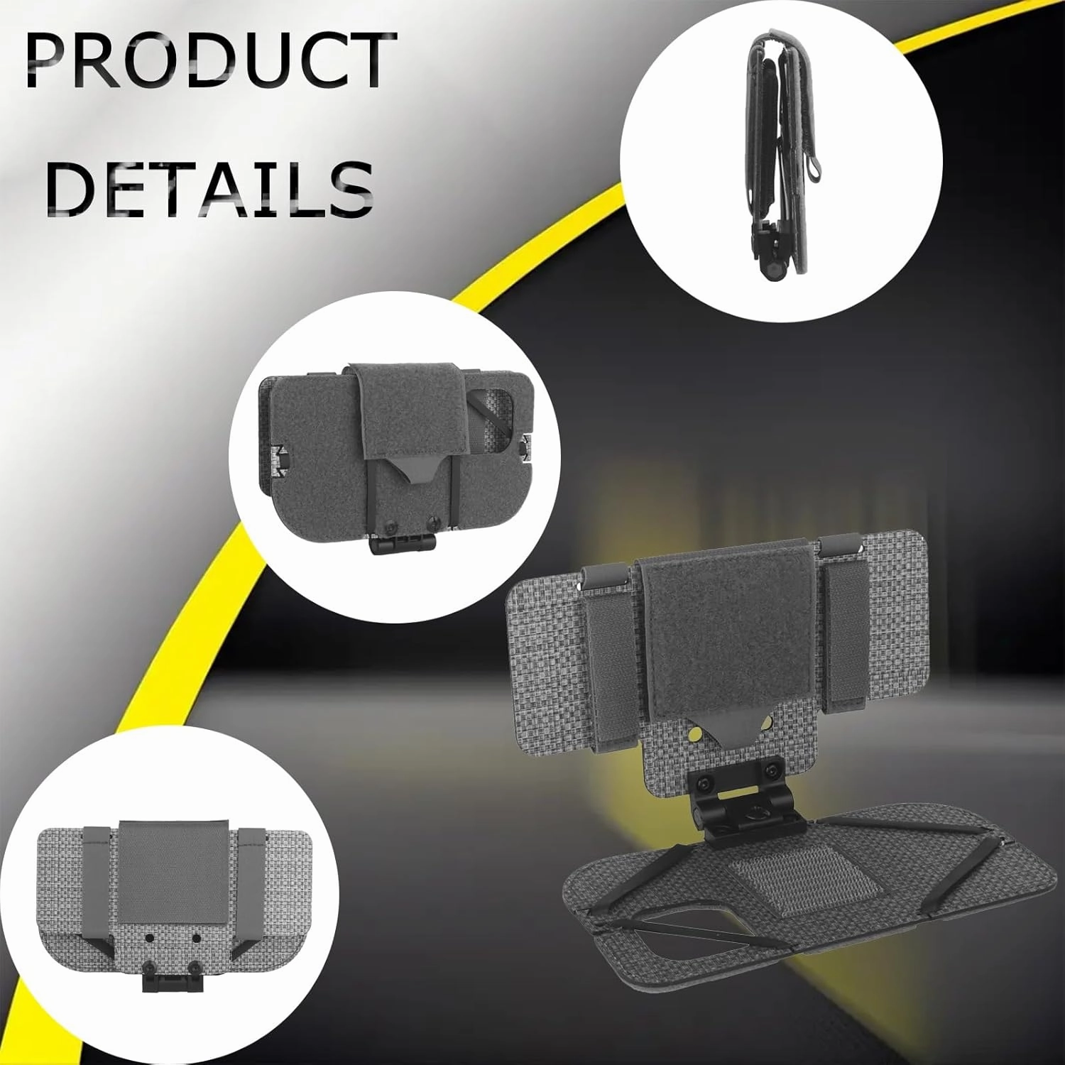 Airsoft Plate Carrier Accessory Molle Phone Mount Outdoor Lightweight Navigation Board for 15Pro, Wide Angle Foldable Phone Holder Chest Rig Hovering Tactical Vest Mount
