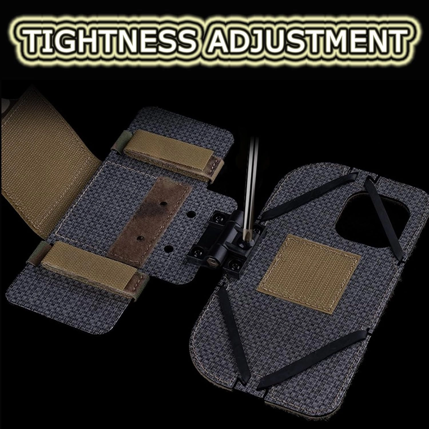 Airsoft Plate Carrier Accessory Molle Phone Mount Outdoor Lightweight Navigation Board for 15Pro, Wide Angle Foldable Phone Holder Chest Rig Hovering Tactical Vest Mount