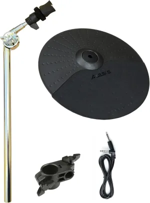 Alesis Surge/Command 10 Inch Cymbal with Choke, 21 Inch Cymbal Arm, Clamp and Silverline Audio 10ft Connection Cable Bundle