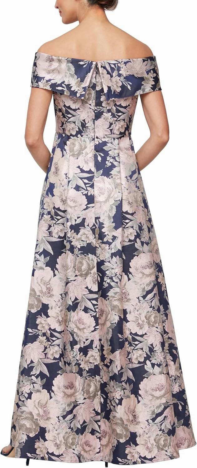 Alex Evenings Women's Formal Long Ballgown Mother of The Bride Dress with Pockets