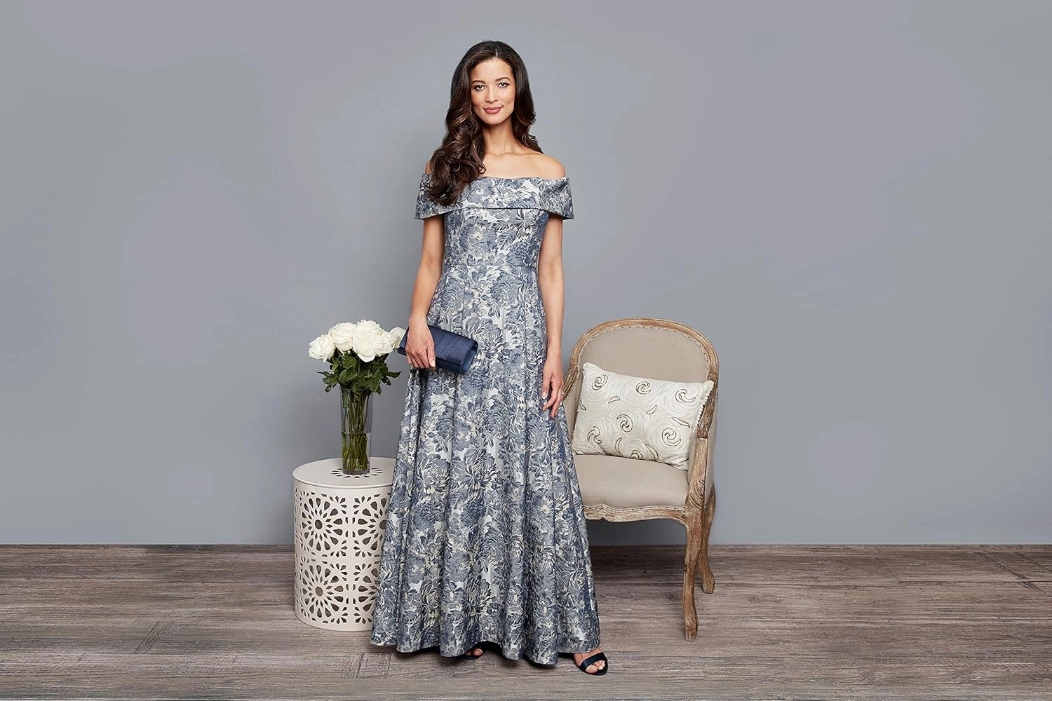 Alex Evenings Women's Formal Long Ballgown Mother of The Bride Dress with Pockets