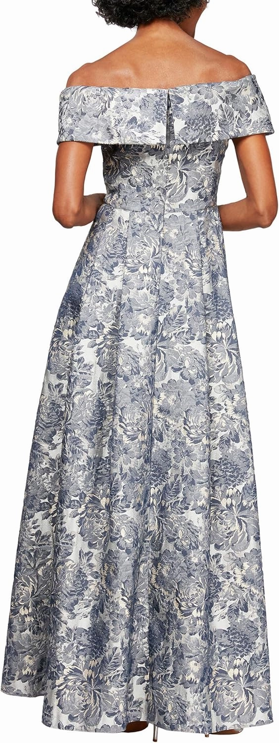 Alex Evenings Women's Formal Long Ballgown Mother of The Bride Dress with Pockets