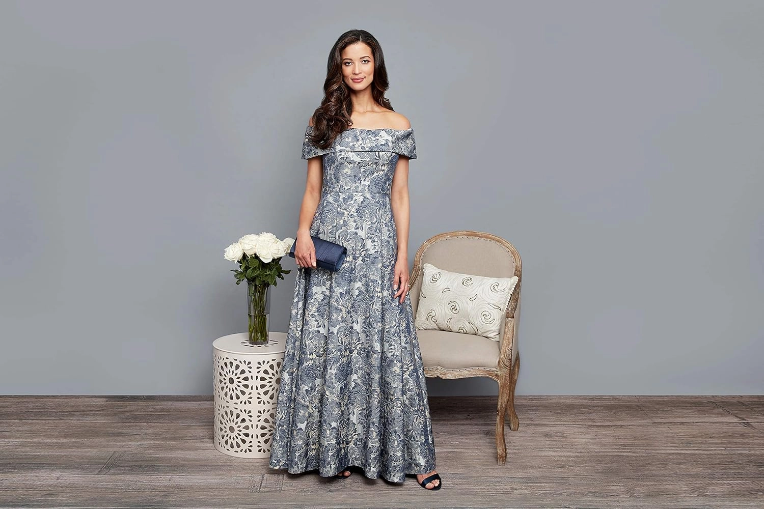 Alex Evenings Women's Formal Long Ballgown Mother of The Bride Dress with Pockets
