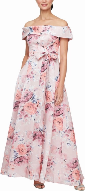 Alex Evenings Women's Formal Long Ballgown Mother of The Bride Dress with Pockets